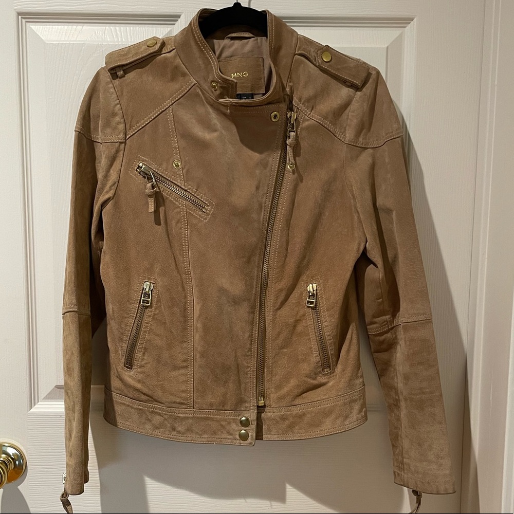 Mango MNG Suede Leather Jacket